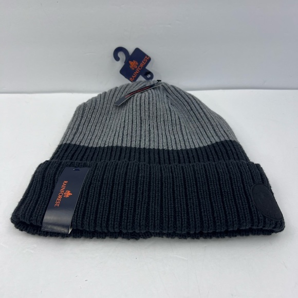 RAINFOREST BEANIE HAT, GREY & CHARCOAL, LINED WITH FLEECE FOR WARMTH, UNISEX - Picture 13 of 16